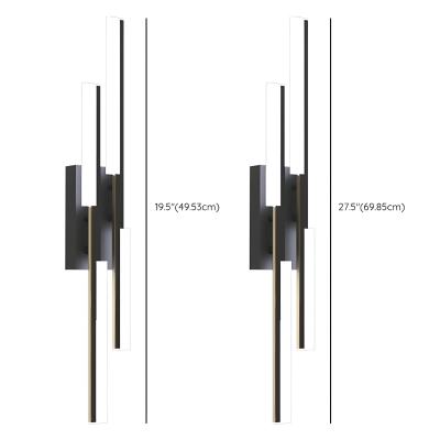 Sleek 2-Light Modern LED Metal Wall Sconce with Acrylic Shade and No Assembly Required
