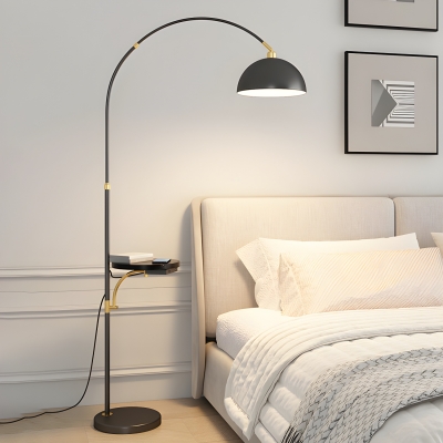 Stone Modern Floor Lamp with Adjustable Height, Dome Shade and Rocker Switch for Proficient Lighting