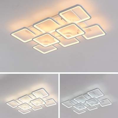 White LED Bulbs Semi-Flush Mount Ceiling Light with Acrylic Shades