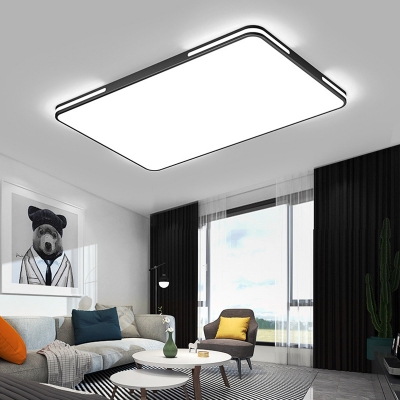 1-Light Modern Flush Mount Ceiling Light Fixture with White Acrylic Shade