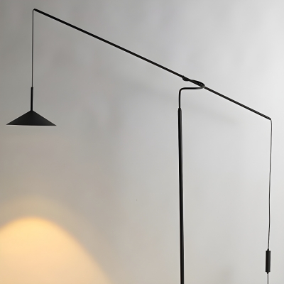 Contemporary LED Floor Lamp with Aluminum Shade for Warm Light