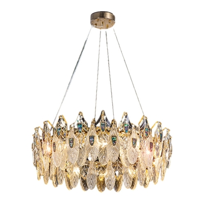 Glamorous Gold Crystal Chandelier with Clear Shade - Modern Elegance