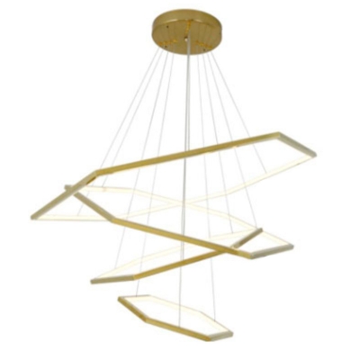 Gold Tier Modern LED Chandelier with Adjustable Hanging Length