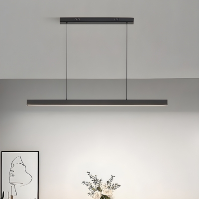 Modern Black Metal LED Island Light with Adjustable Hanging Length