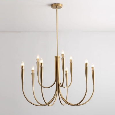 Modern Metal Chandelier with Adjustable Hanging Length for Residential Use