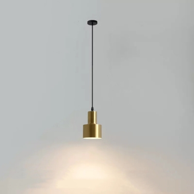Modern Metal Pendant Light with Iron Shade and Cord Mounting