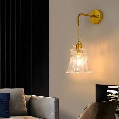 Modern Metal Wall Sconce with Glass Shade - Ideal for Residential Use