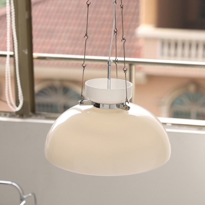 Modern Off-White Pendant Light with Warm Light, Beige Shade, and Contemporary Style