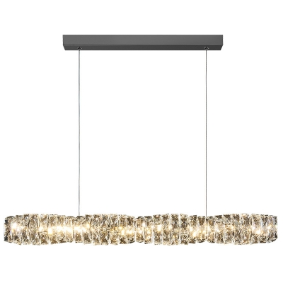 Modern Style Crystal Pendant Light with Dimmable Island Lighting