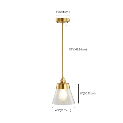 Modern Style Pendant Light with Clear Glass Shade and Adjustable Hanging Length