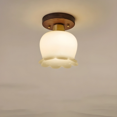 Modern Wood Ceiling Light with Resin Shade, LED/Incandescent/Fluorescent, for 35-40 Women