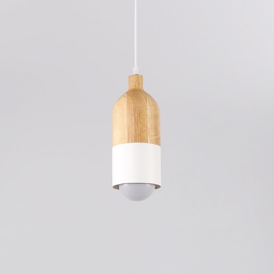 Modern Wood Pendant with Adjustable Hanging Length and Solid Wood Shade