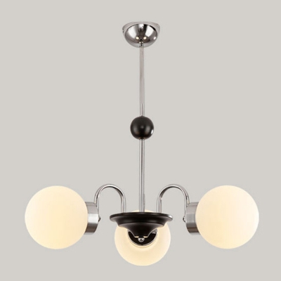 Stunning Modern Metal Chandelier with Glass Shades and Adjustable Length