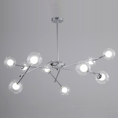 Chic Contemporary Chandelier with Glass Shades and Flexible Hanging Length