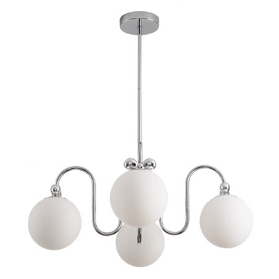 Contemporary Metal Chandelier with Bi-pin Lights and Opulent Glass Shades