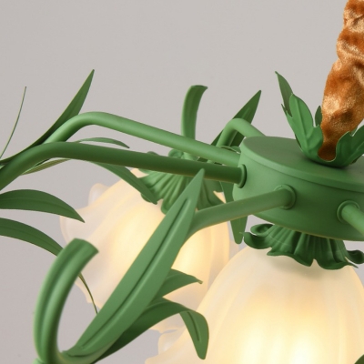 Elegant Frosted Glass Modern Chandelier with Adjustable Hanging Length