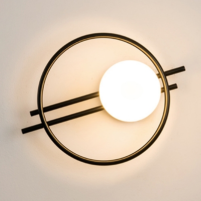 Modern Hardwired 1-Light Bi-pin Wall Sconce with Ambient White Glass Shade