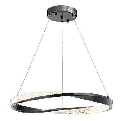 Modern LED Chandelier with Acrylic Shade and Adjustable Length, Ideal for Residential Use