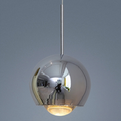 Modern Metal Pendant Light with Clear Glass Shade and LED for Bedroom