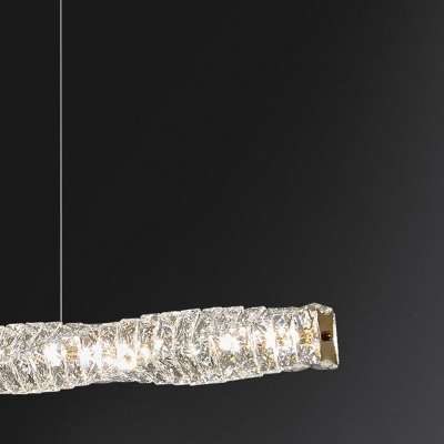 Modern Style Crystal Pendant Light with Dimmable Island Lighting