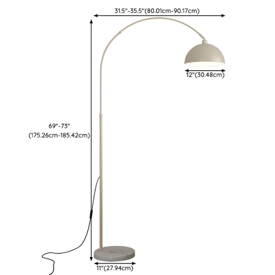 Stone Modern Floor Lamp with Adjustable Height, Dome Shade and Rocker Switch for Proficient Lighting