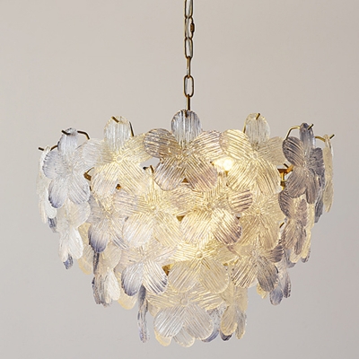 Elegant Gold Chandelier with Frosted Glass Shades and Adjustable Length