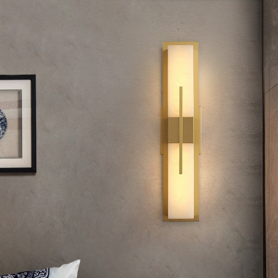 Elegant Warm Light LED Bulb Metal Wall Sconce with Stone Shade
