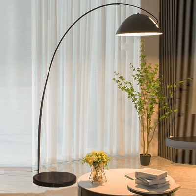 Minimalistic Black Metal Floor Lamp with LED Light and Foot Switch for Modern Home Decor