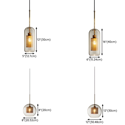 Modern Clear Glass Pendant Light with Adjustable Cord Mounting for 35-40 Women