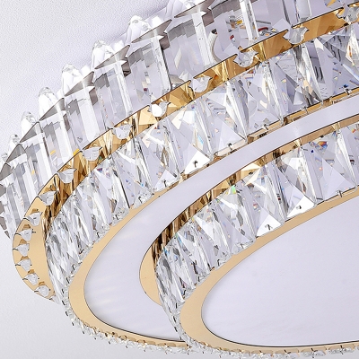 Modern LED Flush Mount Ceiling Light with Crystal for Residential Use