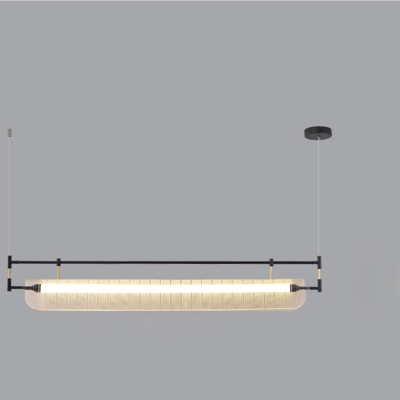Modern Metal Island Light with LED Bulb and Acrylic Shade for Living Room