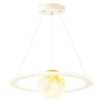 Modern Resin Shade Chandelier with LED Bulbs and Adjustable Hanging Length for Residential Use