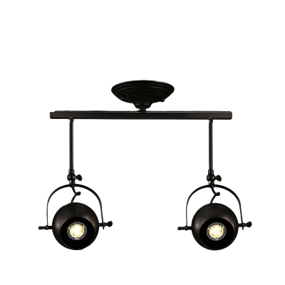 Industrial Black Metal Island Light with 3-Light for Living Room