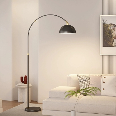 Metal Floor Lamp with Switch - Modern Design, Iron Shade, LED Light, Plug In Electric