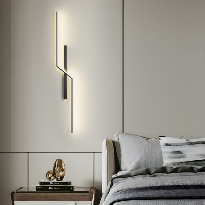 Modern Linear Style Silica Gel Shade Metal Wall Sconce - Warm Light