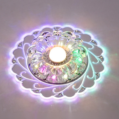 Modern Metal LED Bulb Crystal Close To Ceiling Light for Residential Use