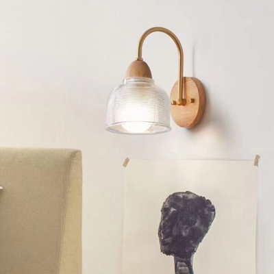 Modern One-Light Metal Wall Lamp with Downward Shade and Hardwired Power Source