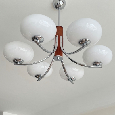 Stunning Modern Chandelier with Opalescent Glass Shades and Adjustable Length in Gold