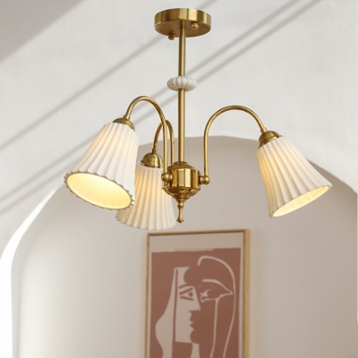 Modern Chandelier with Ceramic Down Lighting and Adjustable Hanging Length