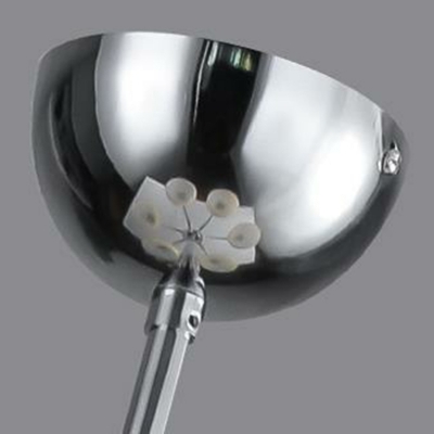 Sleek and Modern Metal Chandelier in White Glass, Adjustable Hanging Length