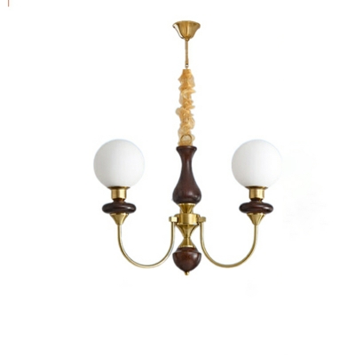 Stylish Modern Chandelier with Ambiente Glass Shade and Adjustable Hanging Length in Metal