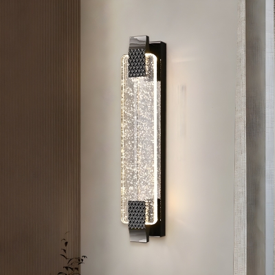 Elegant Modern Metal Wall Lamp with Crystal Shade for Living Room