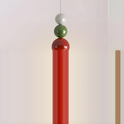 Modern LED Pendant Light in Metal with Plastic Shade and Adjustable Hanging Length