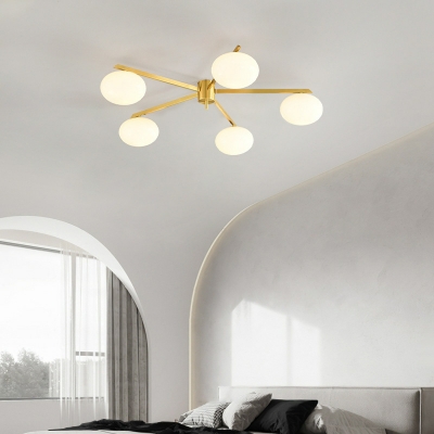 Sleek LED/Incandescent/Fluorescent Semi-Flush Mount Ceiling Light with White Glass Shade