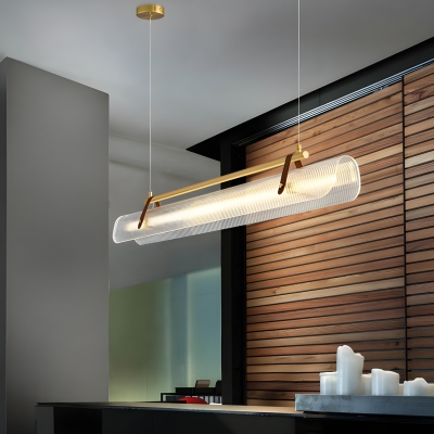 Elegant Metal and Acrylic Island Light with Adjustable Hanging Length