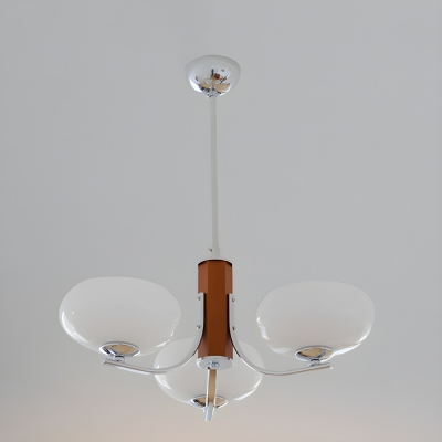 Modern LED Chandelier with Glass Shade - Elegant Metal Fixture with Adjustable Hanging Length