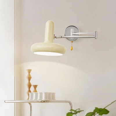 Modern Metal 1-Light Wall Sconce with Pull Chain Stylish Downward Shade for Residential Use