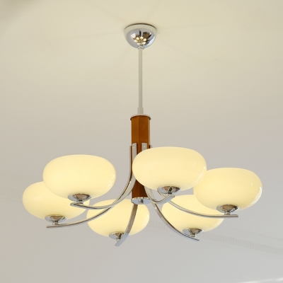 Contemporary Metal Chandelier with Clear Glass Shades and Adjustable Hanging Height (Steel)