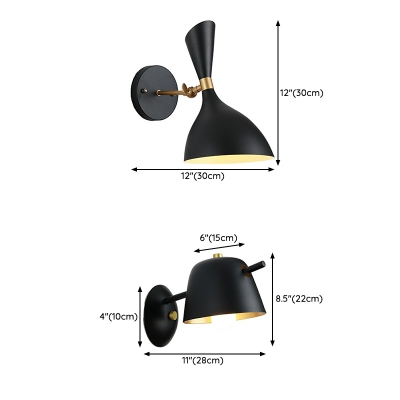 Modern 1-Light Power Saver LED Wall Lamp with Iron Shade for Living Room