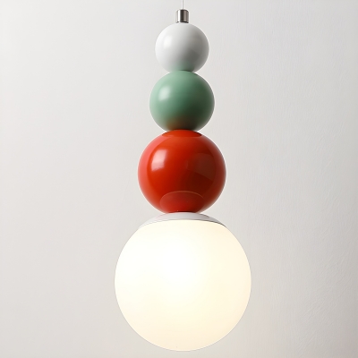 Modern LED Pendant Light in Metal with Plastic Shade and Adjustable Hanging Length